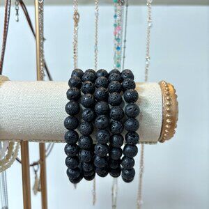 Lava Bead Bracelet- 8mm Bead, Stretch Bracelet, Premium Quality Lava Rock Beads